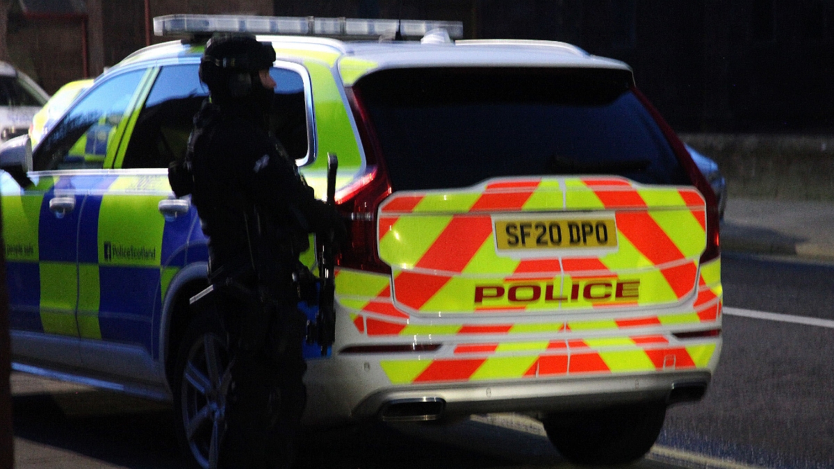 Armed officers were seen in the area as part of the response. (Image: Wallace Ferrier)