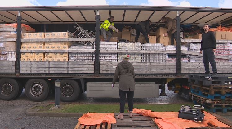 One of the 23 lorries sent off to Ukraine from Aberdeen.