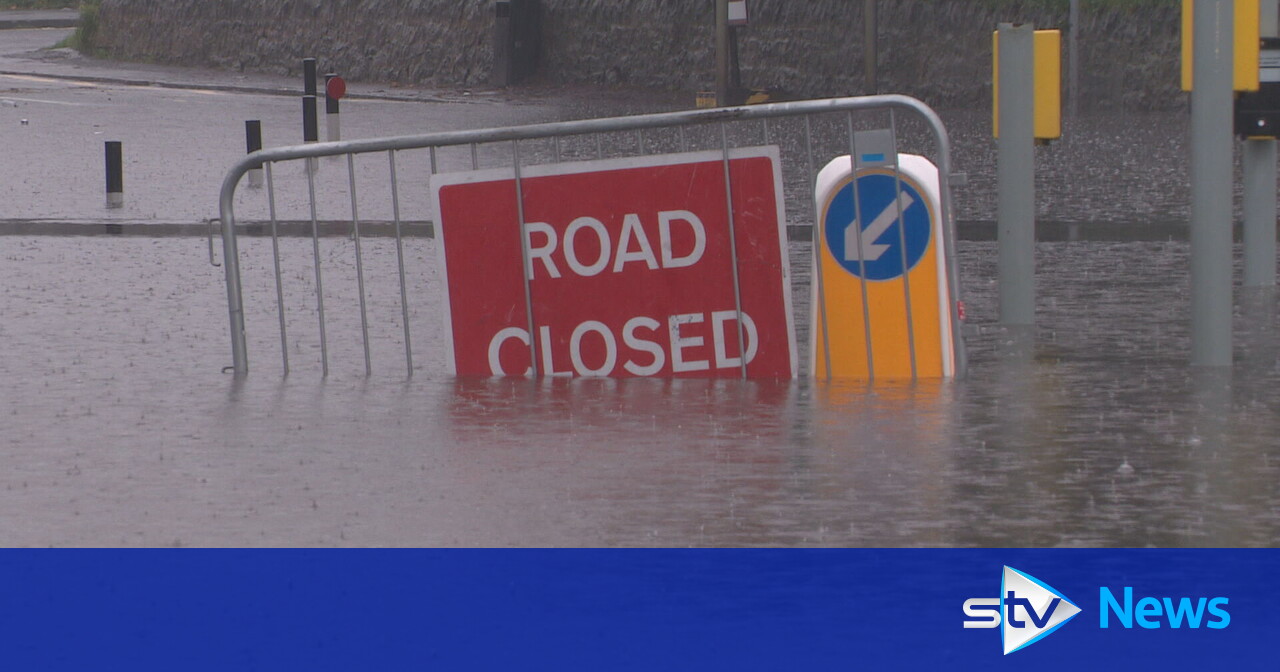 ScotRail trains suspended and major roads closed as heavy rain