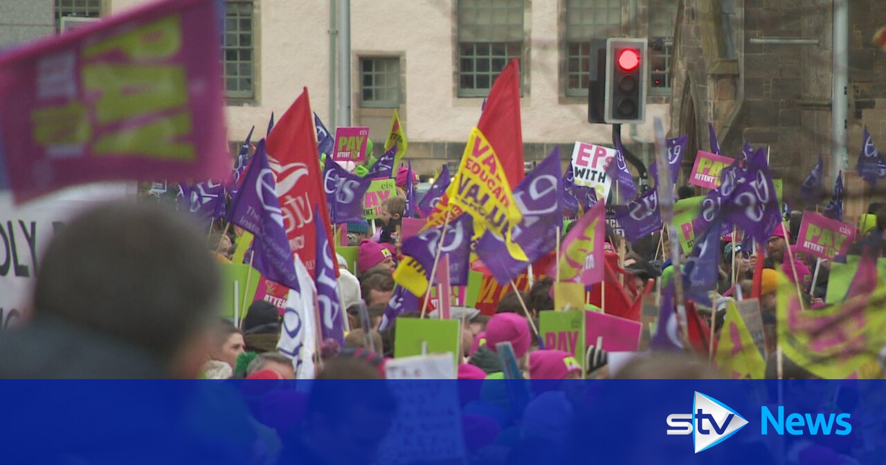 Teachers across Scotland strike in anger over 'pathetic' pay offer