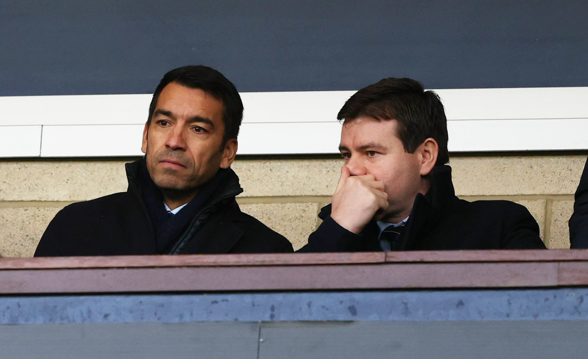 Van Bronckhorst and Wilson have both been criticised by fans this season. (Photo by Craig Williamson / SNS Group)