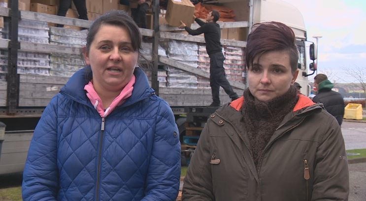 Kacha Cwiklinska and Adrianna Sosnowska have helped load 23 lorries.