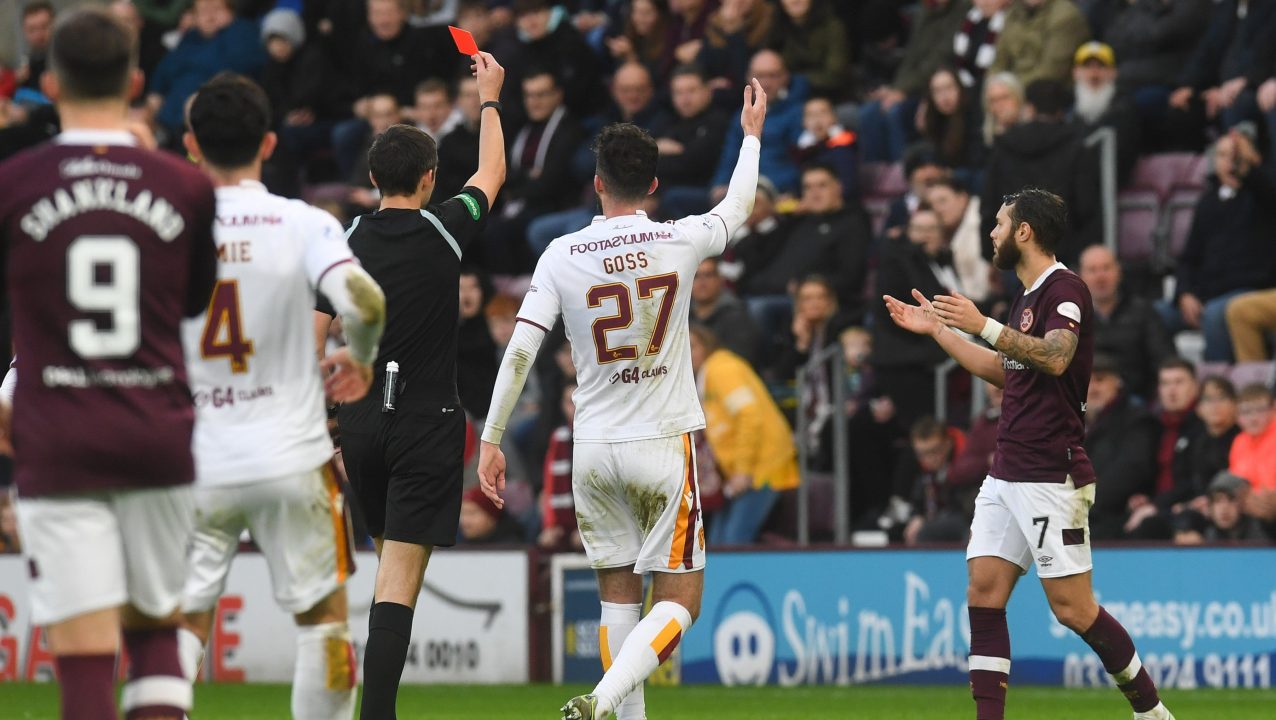 Hearts appeal Jorge Grant red card for serious foul play in 3-2 win over Motherwell