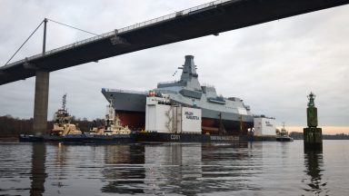 Royal Navy’s new HMS Glasgow takes to water down River Clyde for first time on St Andrew’s Day