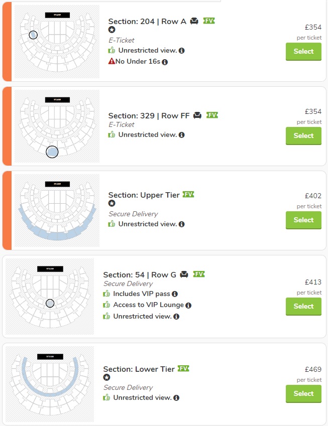 Peter Kay tickets on resale website Viagogo