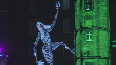 Edinburgh Castle transformed with winter light show