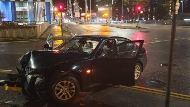 BMW driver arrested after ‘crashing during Glasgow city centre race’