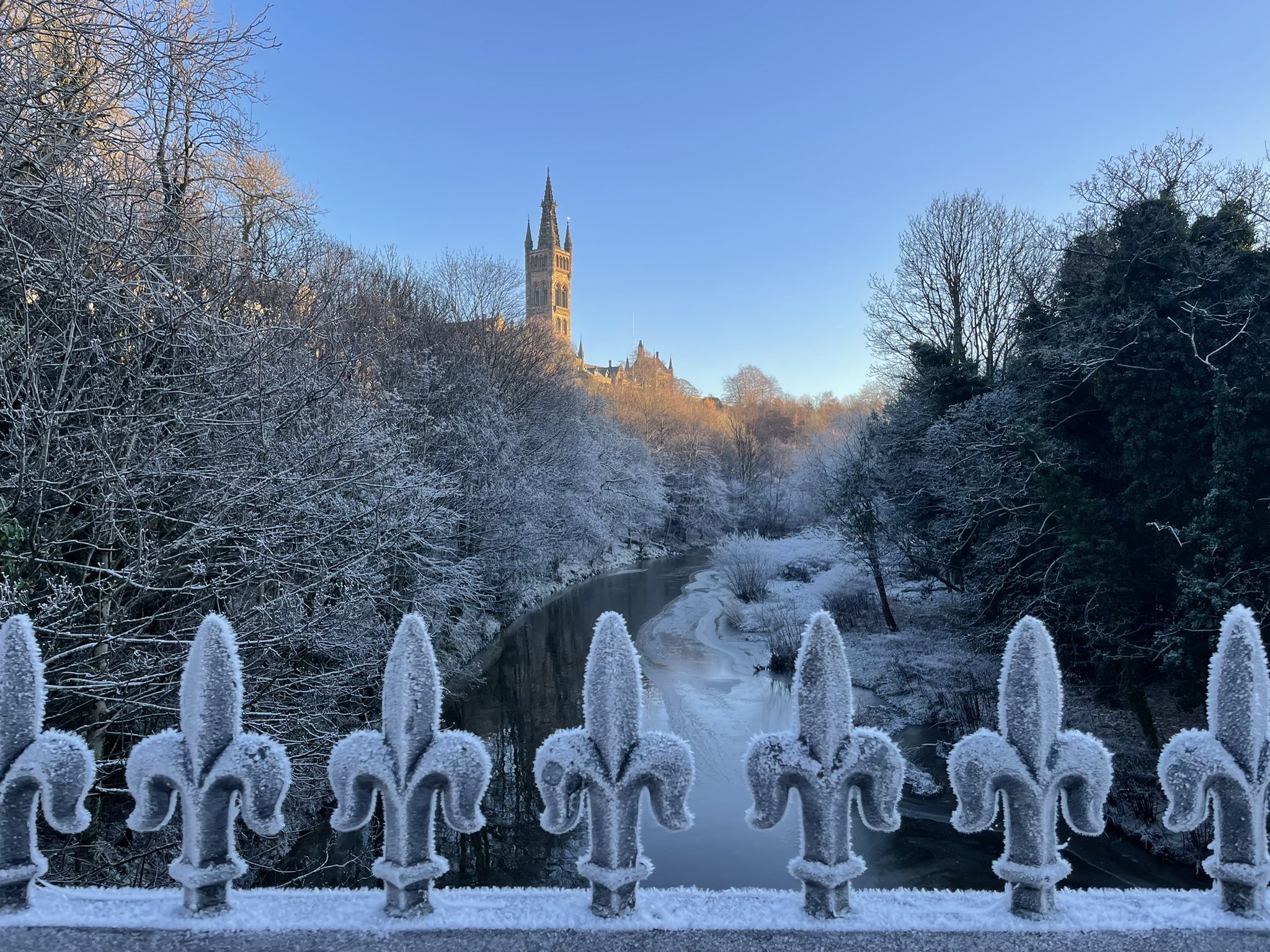 The University of Glasgow in the frost. Taken by Cameron Maclean.