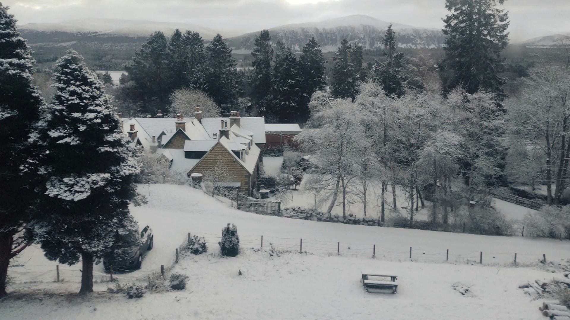 Snow scenes in the north of Scotland