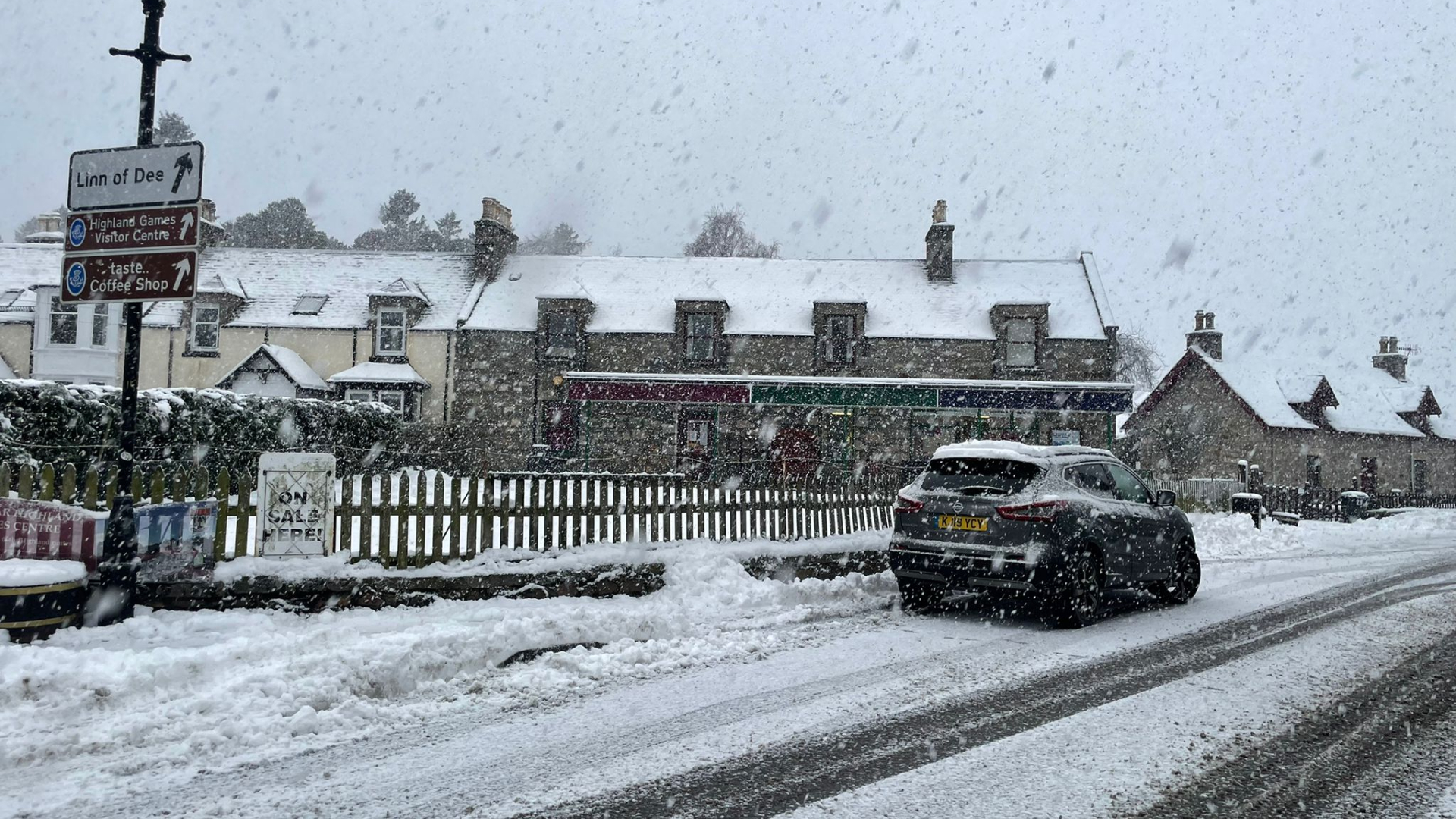 Snowy scenes in Braemar.