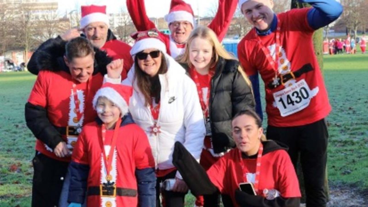 Brave six-year-old completes Glasgow Santa Dash amid brain tumour fight for Beatson Cancer Charity