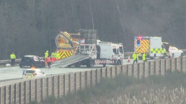 Two people in hospital after four-vehicle crash on A90 near Milltimber, Aberdeen