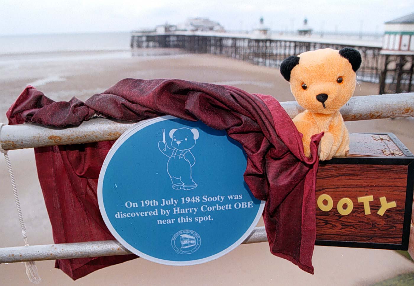 Sooty was honoured with a special plaque in Blackpool in the 90s. 