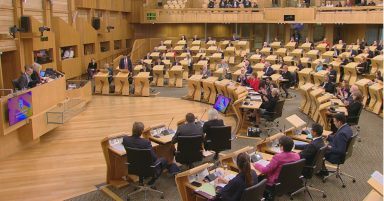 Nicola Sturgeon facing MSPs at First Minister’s Questions