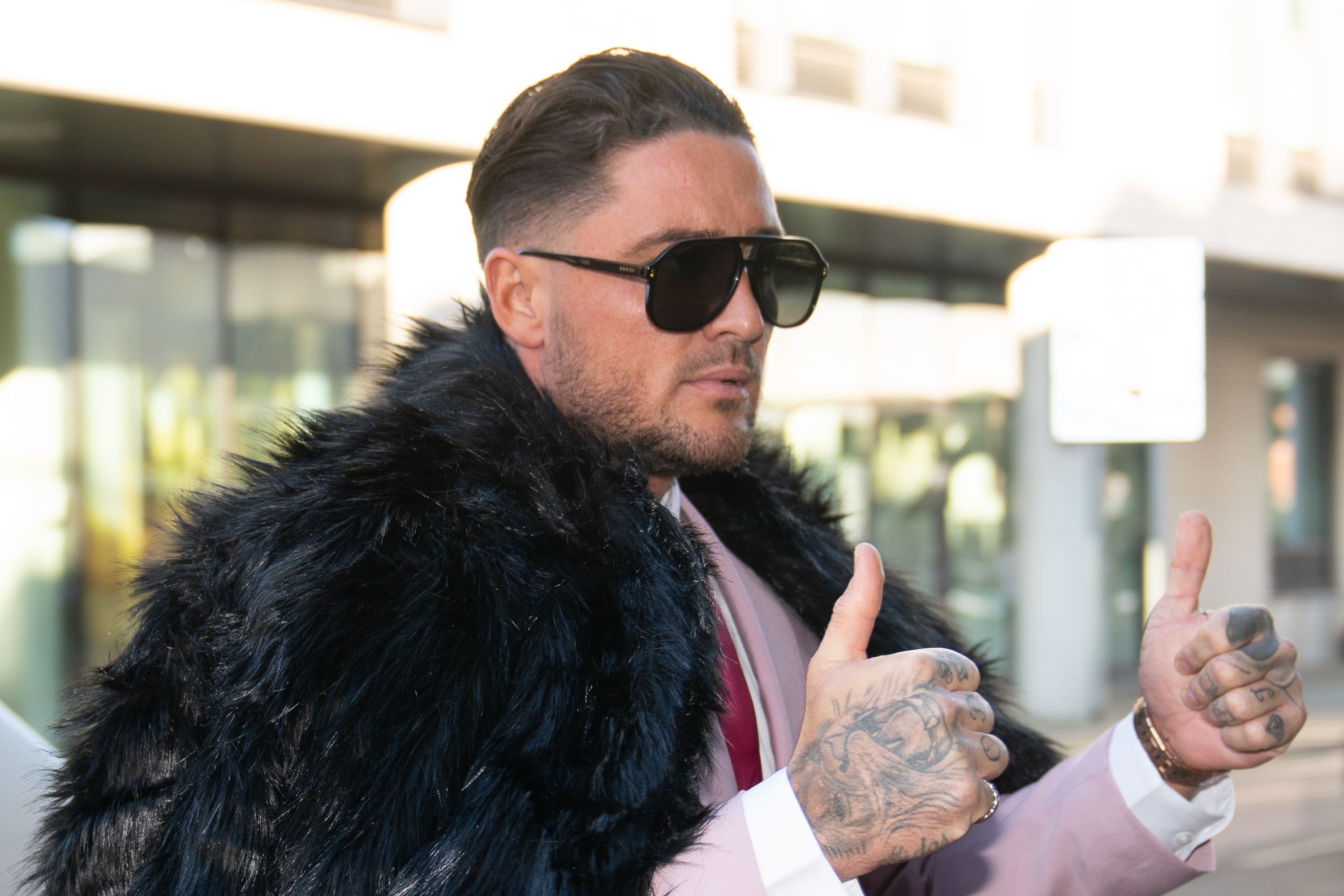 Reality TV star Stephen Bear arrives at Chelmsford Crown Court 