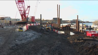 Work underway on new bridge linking Govan and Partick