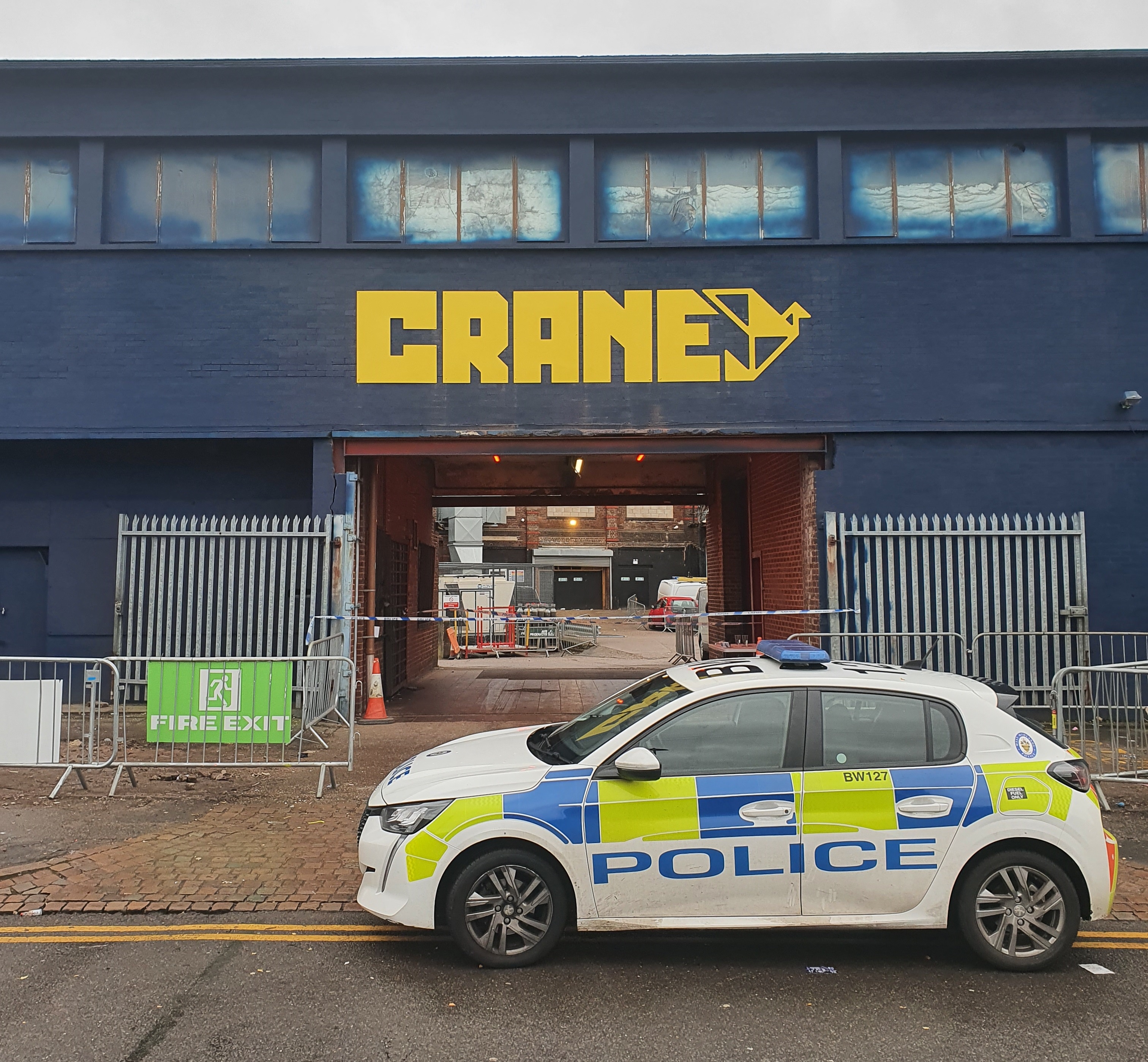 Police at Crane nightclub in Birmingham on Tuesday. 