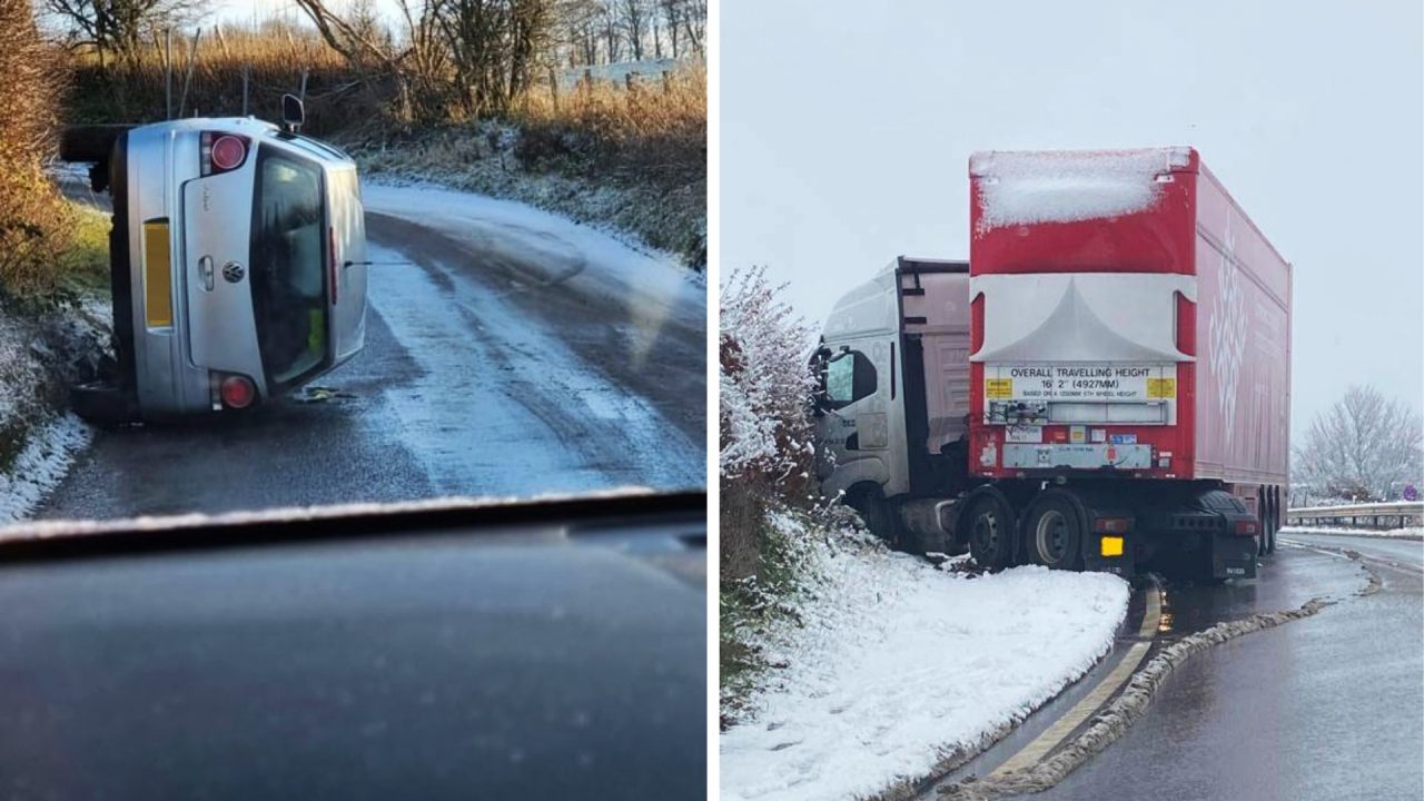 Snow and ice sweep across Scotland causing travel disruption as yellow weather warnings extended til Thursday
