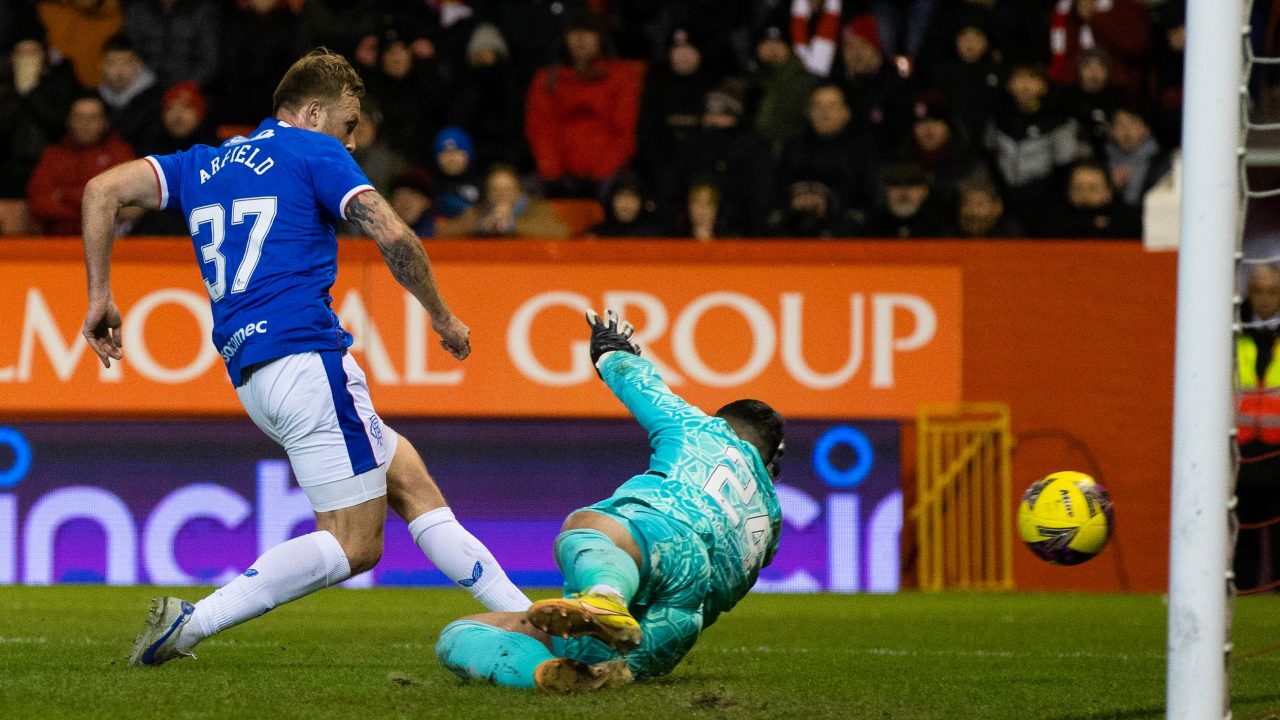 Late Scott Arfield double earns Rangers comeback win over Aberdeen at Pittodrie