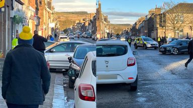Man charged after car crashes into stationary vehicles and damages gas pipe in Stonehaven