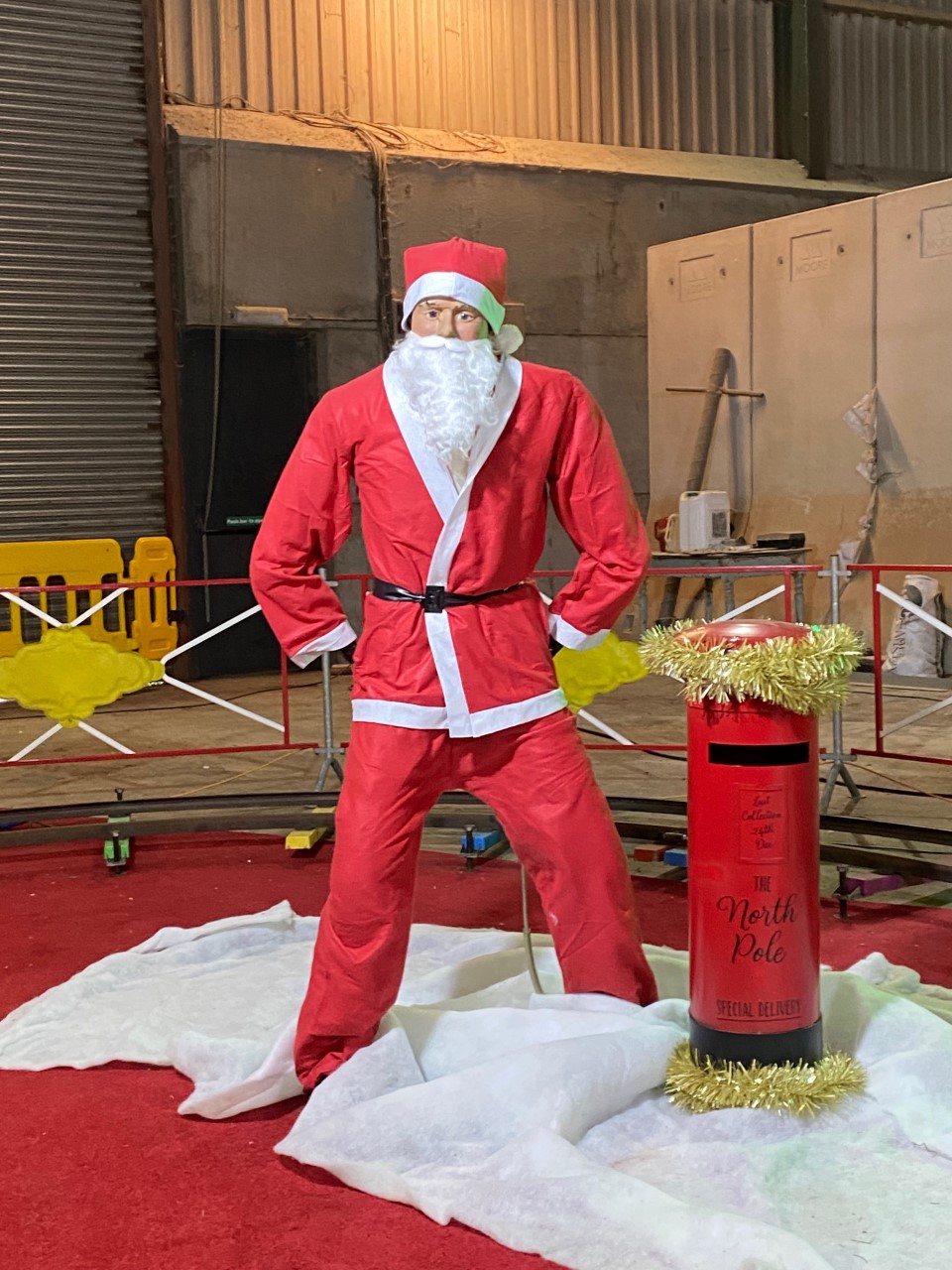 Images of the Santa Train room showed a hunched-over mannequin without hands dressed as Santa.