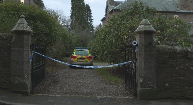 A cordon has been placed outside the property in Forfar. 