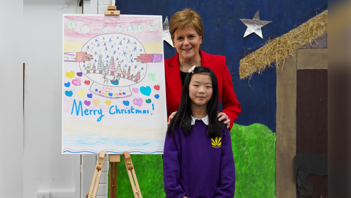 Glasgow schoolgirl’s climate action design chosen for First Minister’s Christmas card