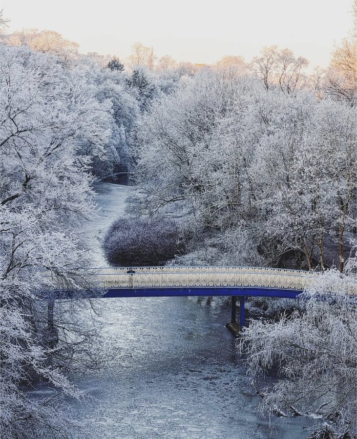 Frozen scenes on the River Kelvin in Glasgow.