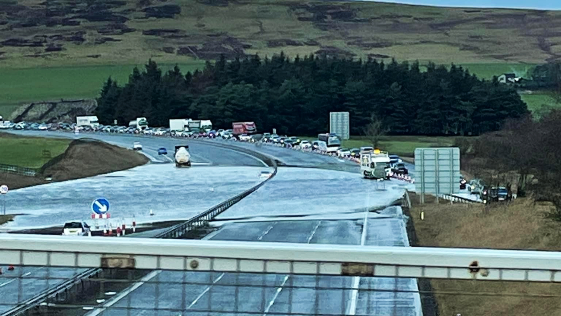 M74 northbound carriageway remains closed due to flooding
