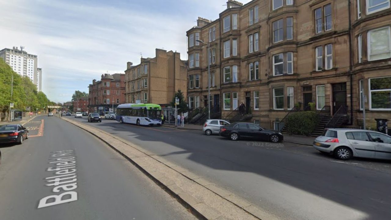 Baby hit on head by brick after it was thrown through bus window on Battlefield Road in Glasgow
