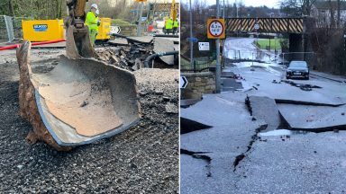 First images of massive burst pipe which left 250,000 residents without water in Glasgow