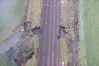 Railway line linking Glasgow and Carlisle closes as repair works begin on embankment near Carstairs
