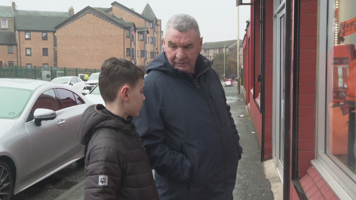 Dundee United fan Philip Wallace and his grandson Bradley