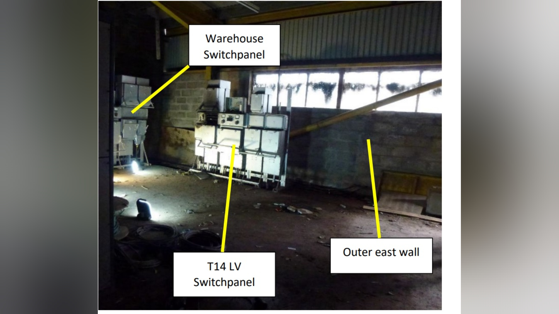 Image provided by the COPFS of the inside of switchpanels.