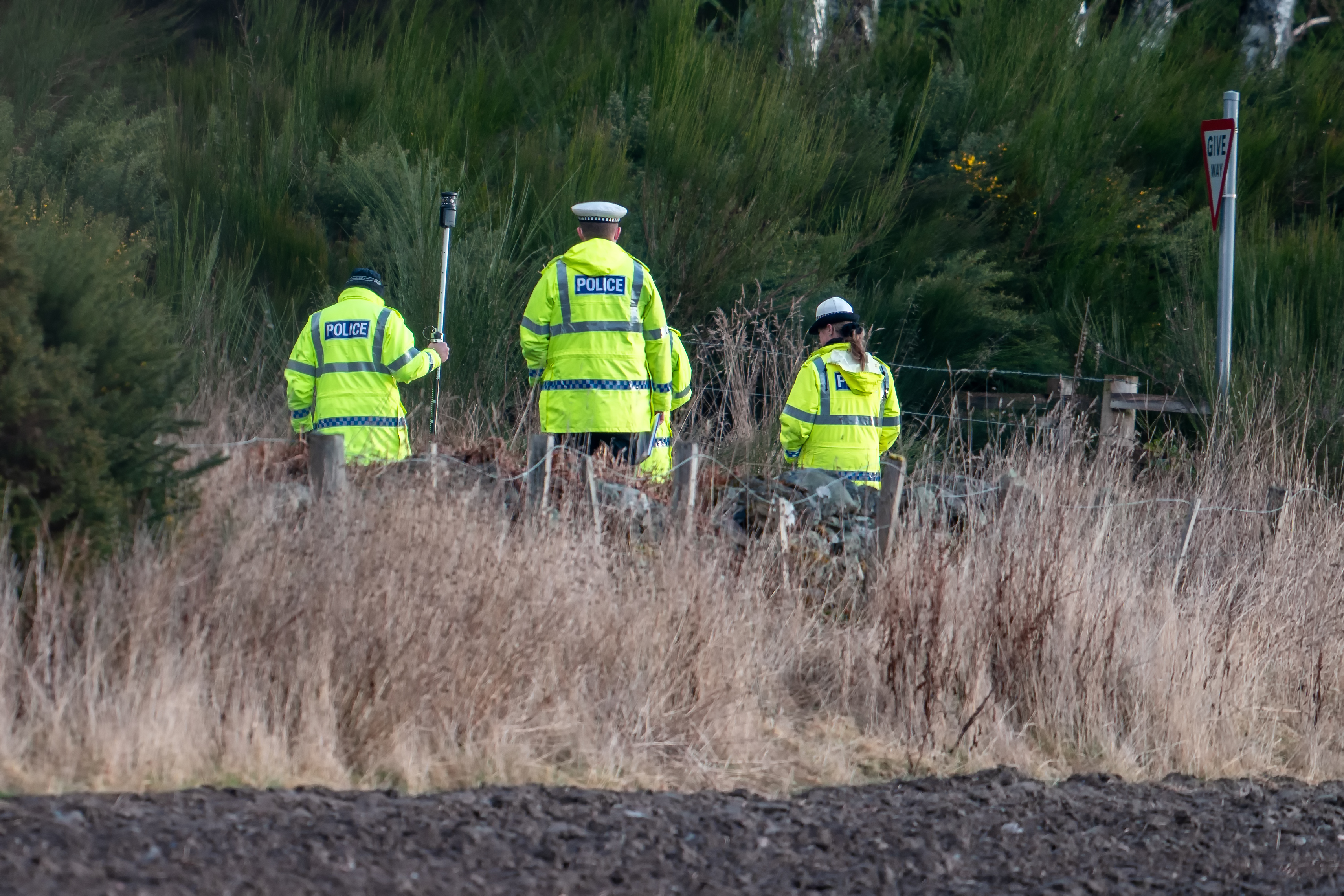 The B9176 Road approx 500m north of the B817 leading to Alness, Highlands, following the fatal collision.