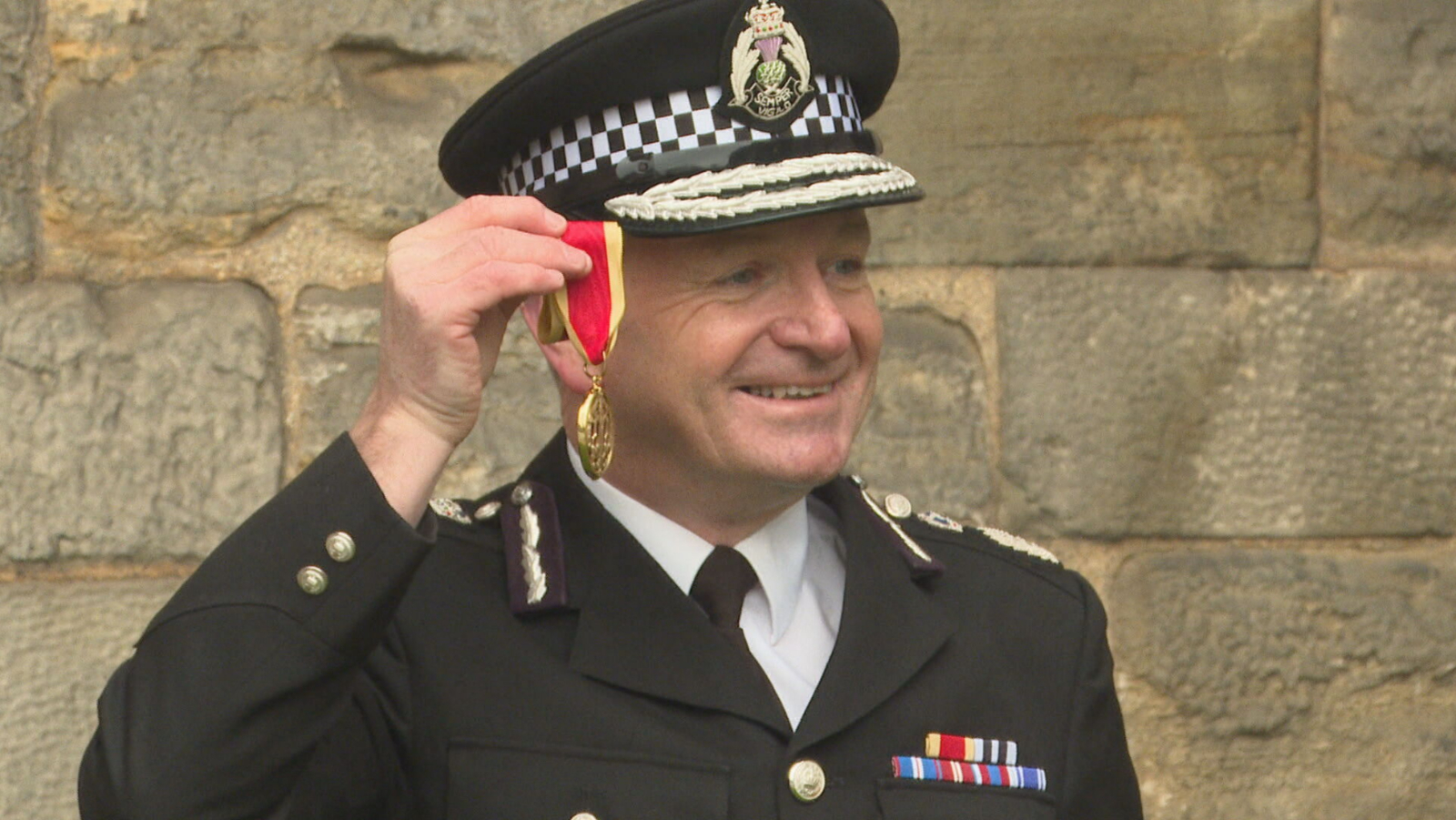 Sir Iain Livingstone after receiving his Knighthood at the Palace of Holyroodhouse.