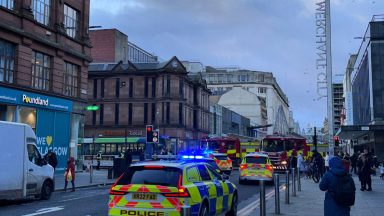 Woman taken to hospital after being struck by bus on Stockwell Street in Glasgow city centre