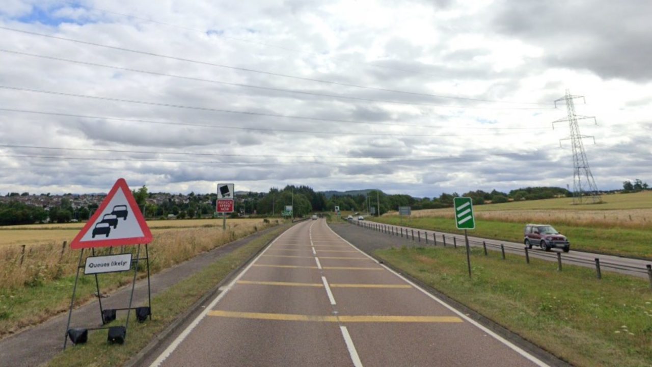 Two men rushed to hospital and a cow dies after road crash on A9 near Broxden Roundabout in Perth