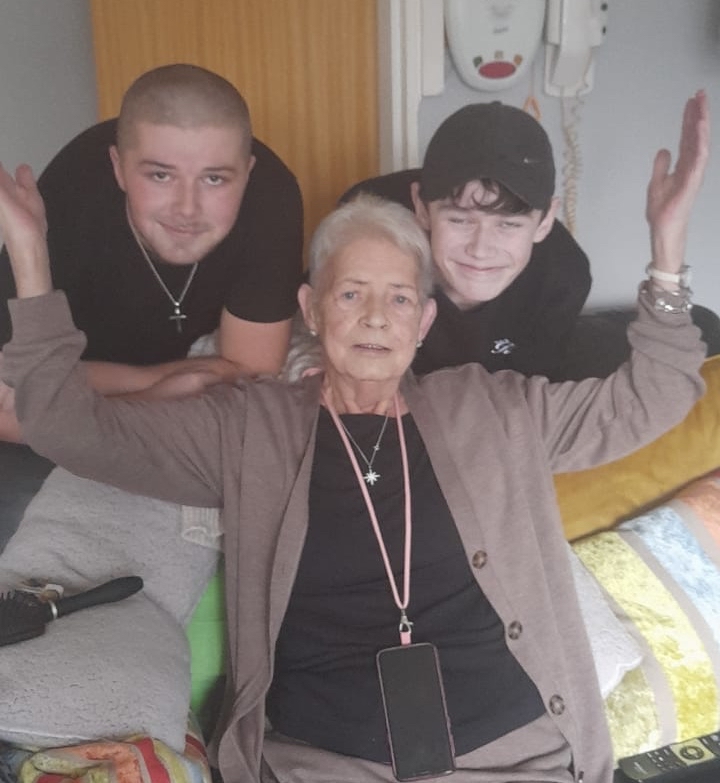 Noreen with her beloved grandsons.