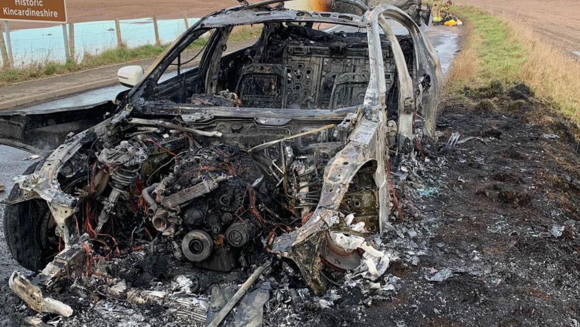 The BMW was left completely destroyed. 
