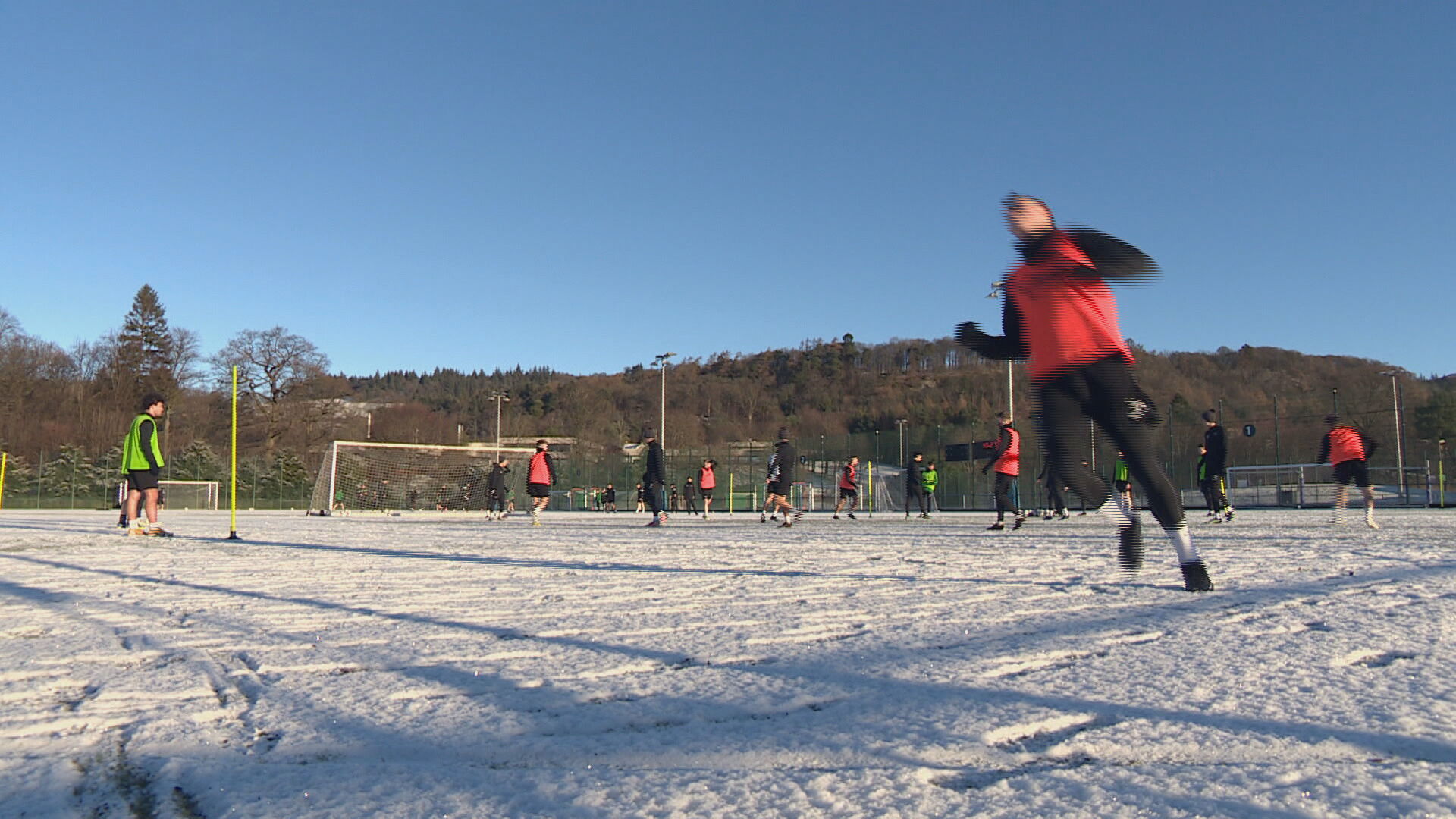 The students prepare for the big game.