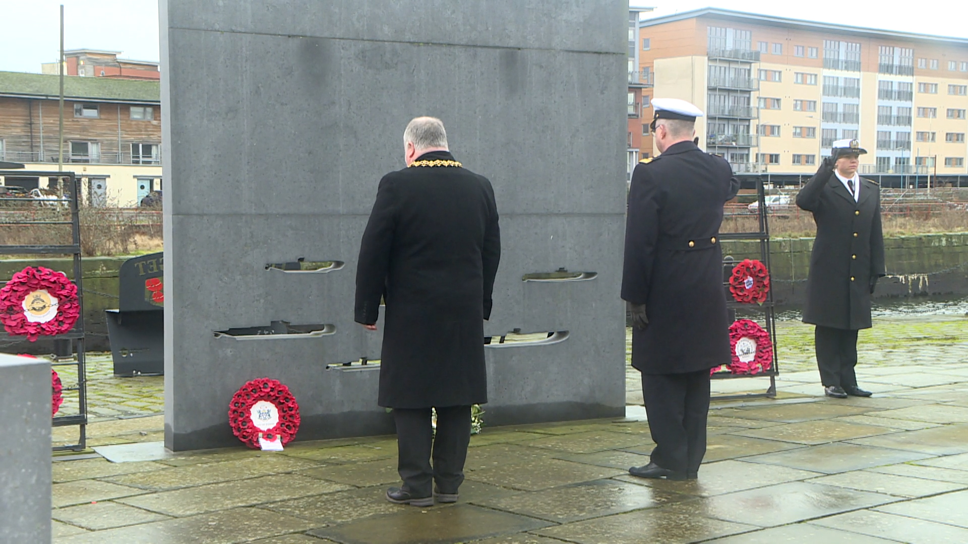 The crew paid their respects at the International Submarine Memorial.