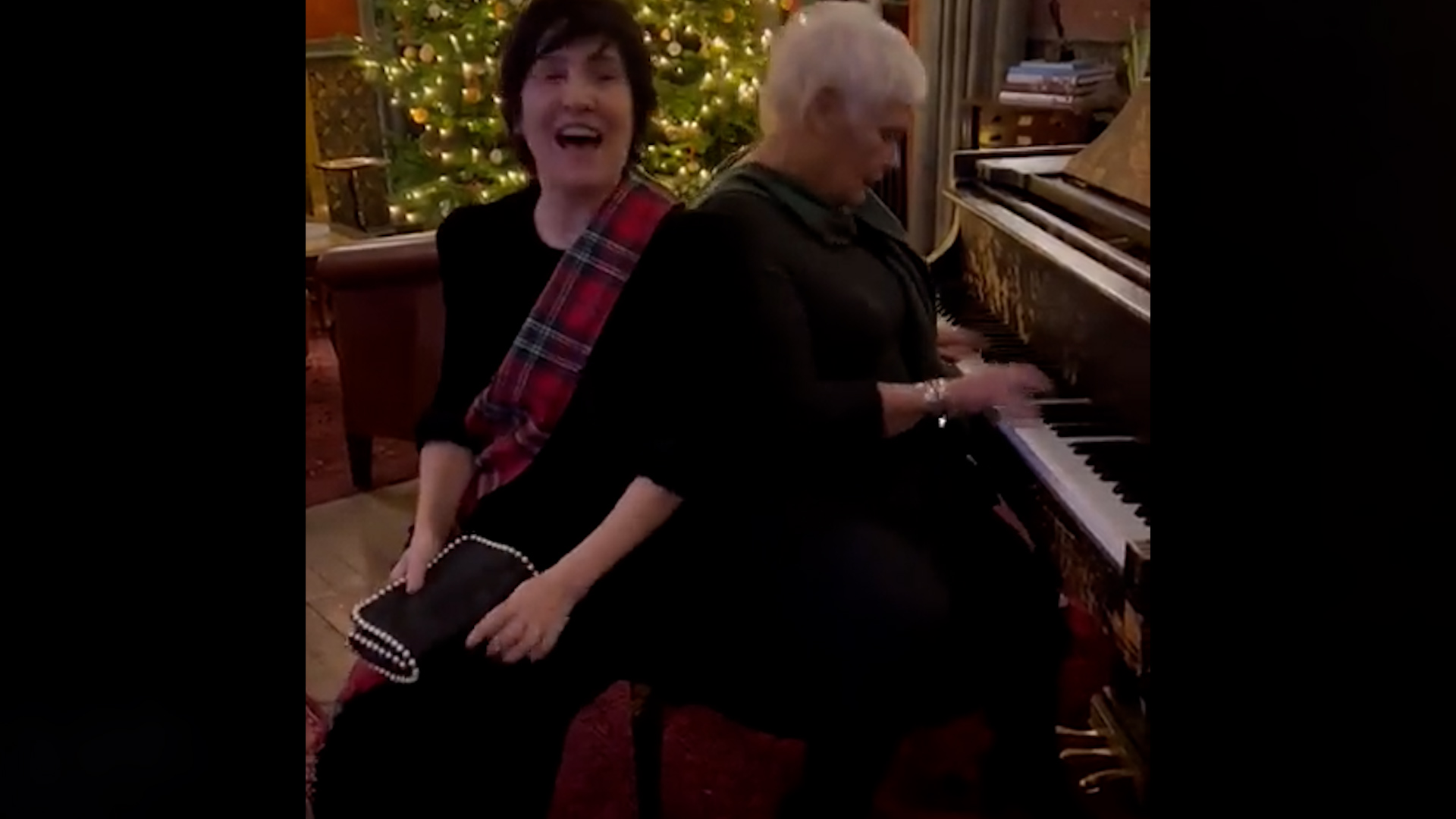 Dame Judi Dench and Sharleen Spiteri at The Fife Arms in Braemar on Hogmanay.