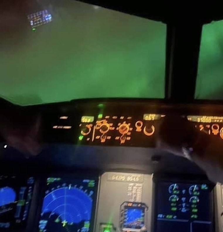 The pilot later airdropped an image from the cockpit to passengers. 