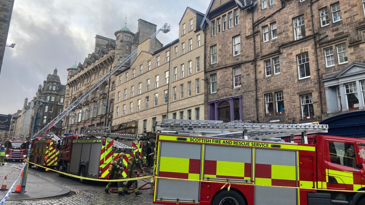 Edinburgh Royal Mile closed as fire crews tackle blaze at popular pub