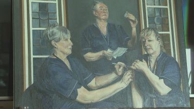 Pandemic art unveiled of nurses who came out of retirement