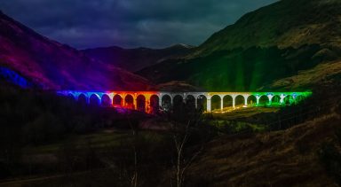 Scotland lights up in rainbow colours to mark six months until UCI Cycling World Championships