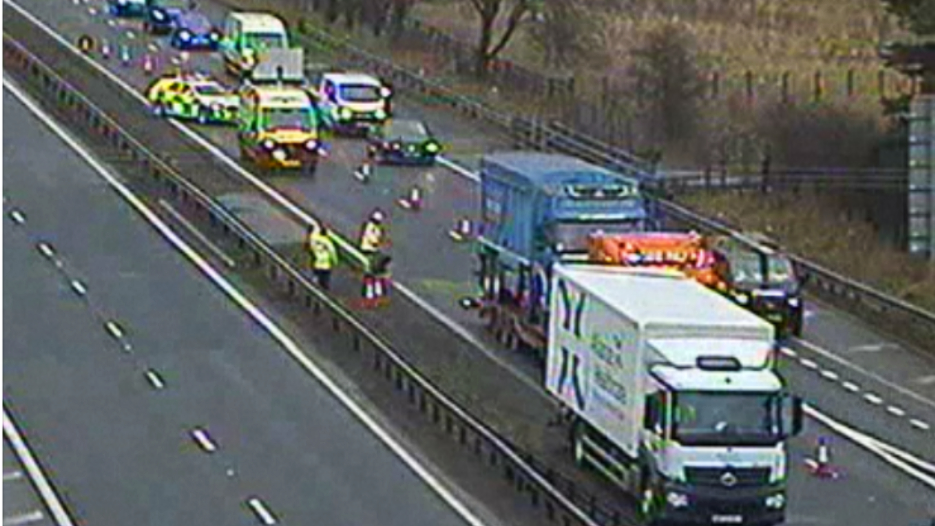 The collision near Junction 3A Starlaw Interchange, near Bathgate, shortly before 3pm caused delays of up to an hour.