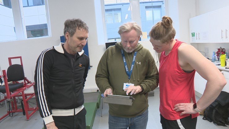 Rankin views her data collected by Dr John Babraj and exercise physiologist Andrew Usher.