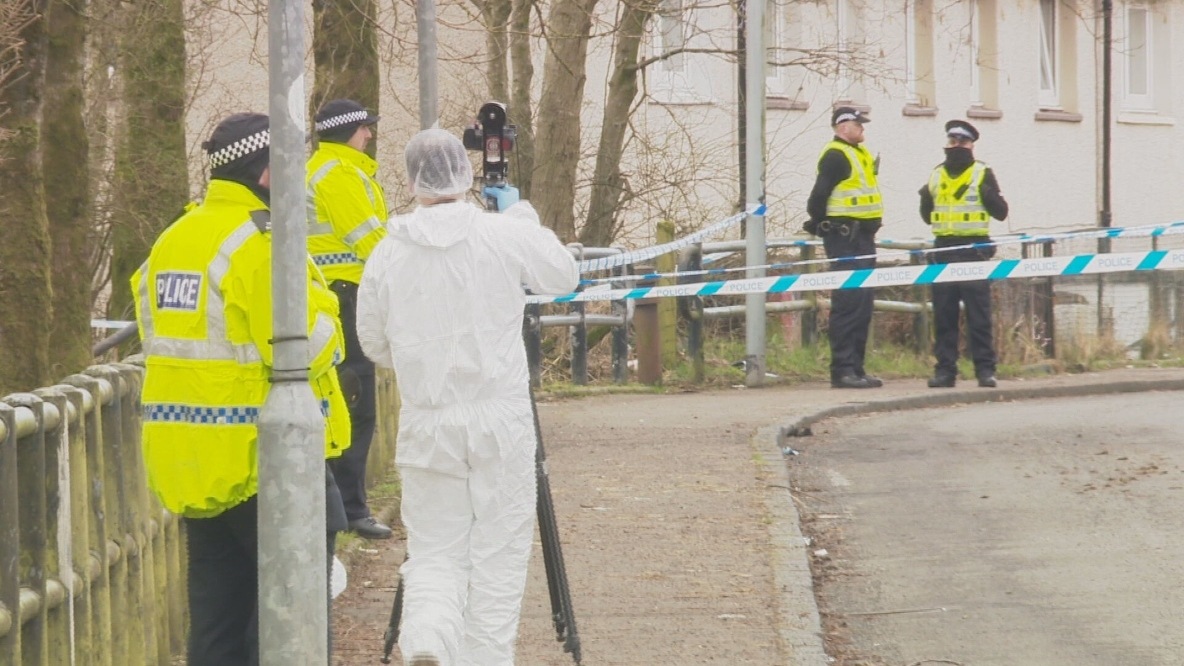 An incident caravan has been set up on Nairn Road so officers can be approached directly.